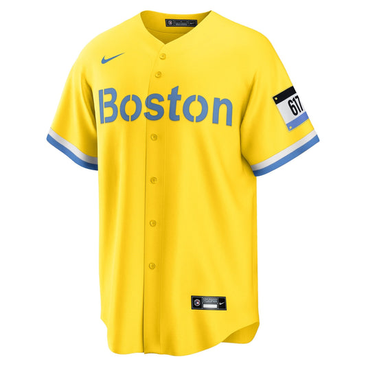 Men's Alex Verdugo Nike Red Sox City Connect Replica Jersey - Gold