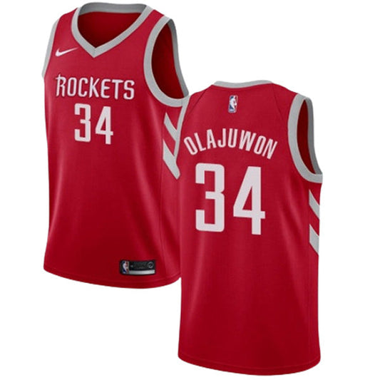 Men's Houston Rockets Hakeem Olajuwon Icon Edition Jersey - Red