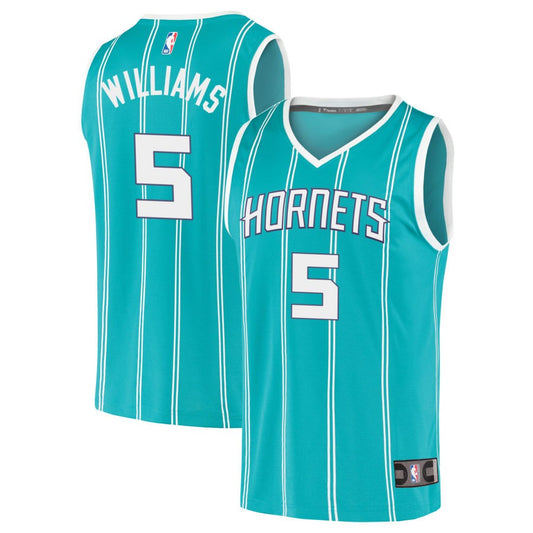 Mark Williams Charlotte Hornets Fanatics Branded Youth 2020 Fast Break Replica Jersey - Icon Edition - Teal