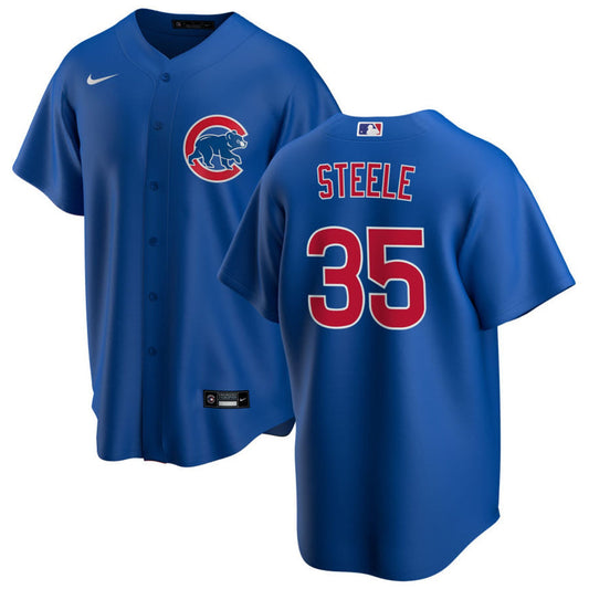 Men's Justin Steele Chicago Cubs Premium Twill Blue Alternate Replica Jersey