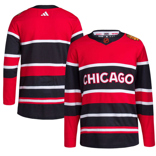 Men's Chicago Blackhawks adidas Red Reverse Retro 2.0 Authentic Blank Jersey