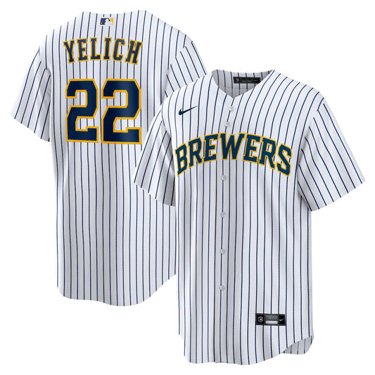 Men's Christian Yelich Nike Brewers Alternate Replica Jersey - White