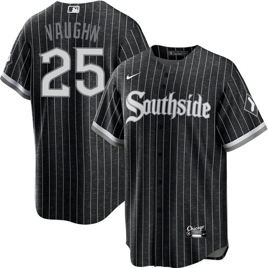 Men's Andrew Vaughn Chicago White Sox Black City Connect Replica Jersey