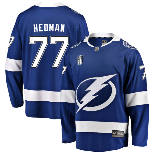 Victor Hedman Tampa Bay Lightning Fanatics Branded Home 2022 Stanley Cup Final Breakaway Jersey - Blue