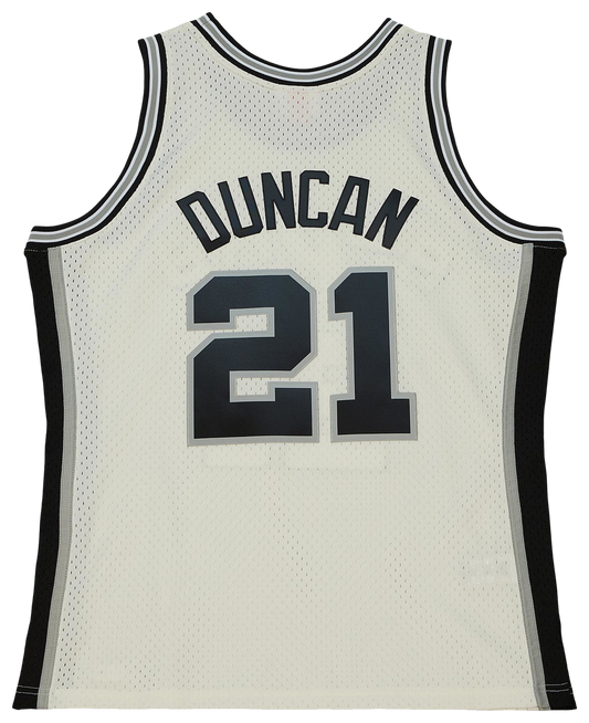 Men's Duncan Tim Mitchell & Ness Spurs Cream Jersey - Off-White