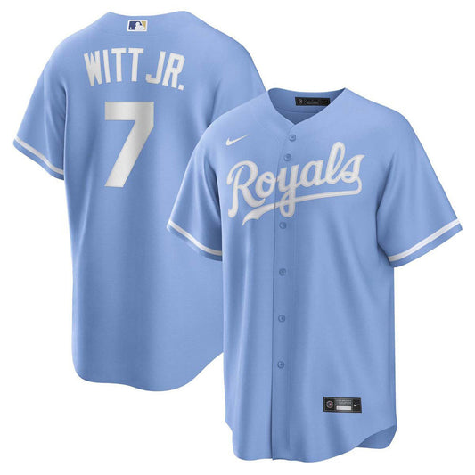 Men's Kansas City Royals Bobby Witt Cool Base Replica Alternate Jersey - Light Blue