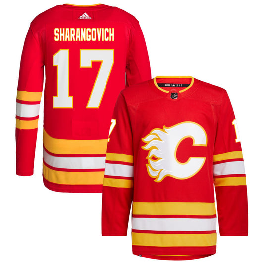 Yegor Sharangovich Calgary Flames adidas 2020/21 Home Primegreen Authentic Pro Jersey - Red