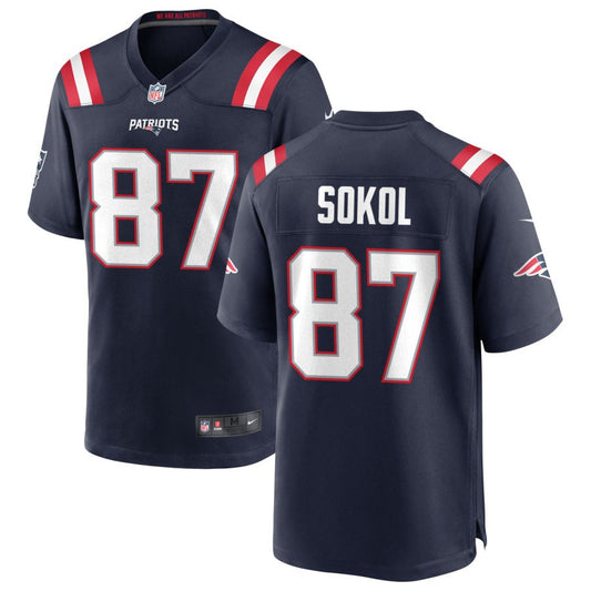 Matt Sokol Nike New England Patriots Game Jersey - Navy