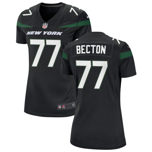 Mekhi Becton New York Jets Nike Women's Alternate Game Jersey - Stealth Black