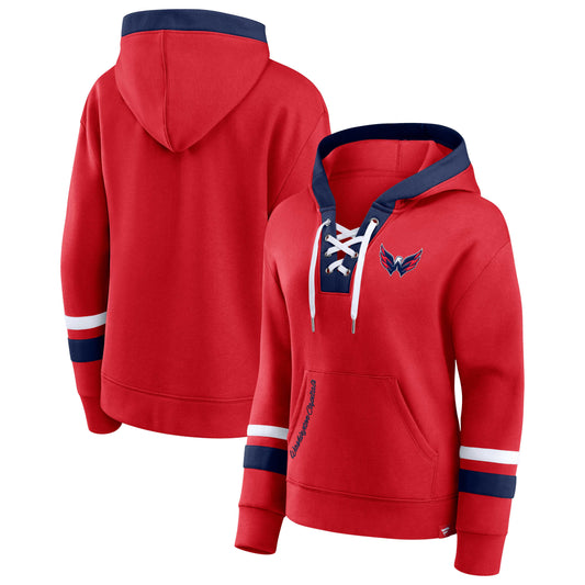 Washington Capitals Fanatics Branded Women's Bombastic Exclusive Lace-Up Pullover Hoodie - Red