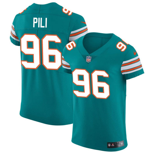 Brandon Pili Miami Dolphins Nike Elite Vapor Untouchable Jersey - Aqua