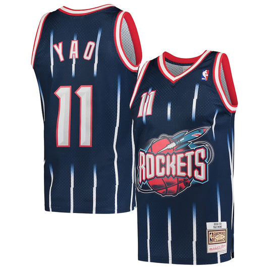 Men's Houston Rockets Yao Ming 2002-03 Hardwood Classics Jersey - Navy