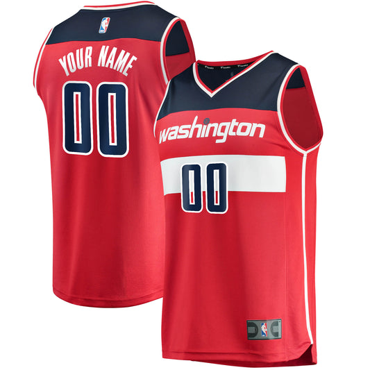 Washington Wizards Fanatics Branded Fast Break Custom Replica Jersey Red - Icon Edition