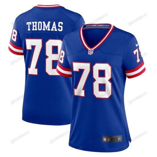 Andrew Thomas 78 New York Giants Women Classic Game Jersey - Royal