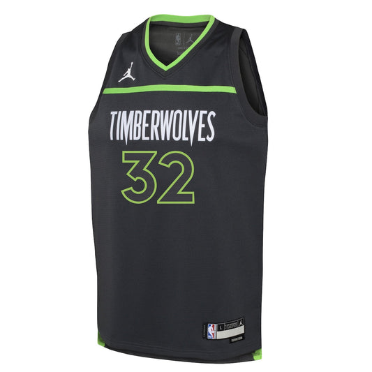 Boys' Grade School Karl-Anthony Towns Jordan Timberwolves Swingman Jersey Statement Edition - Black