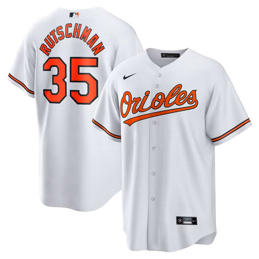 Men's Baltimore Orioles Adley Rutschman Cool Base Replica Home Jersey - White