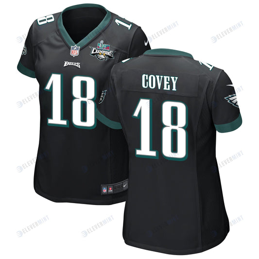 Britain Covey 18 Philadelphia Eagles Super Bowl LVII Champions 2 Stars Women Game Jersey - Black