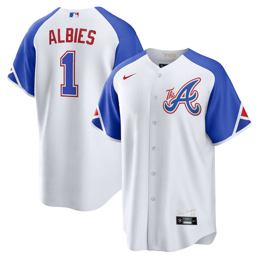 Men's Atlanta Braves Ozzie Albies 2023 City Connect Replica Jersey - White