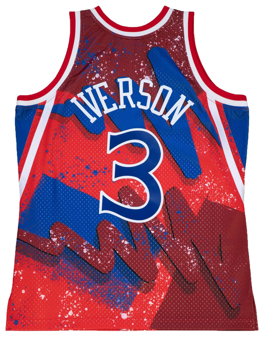 Men's Iverson Allen Mitchell & Ness 76ers Hyp Hoops Jersey - Red