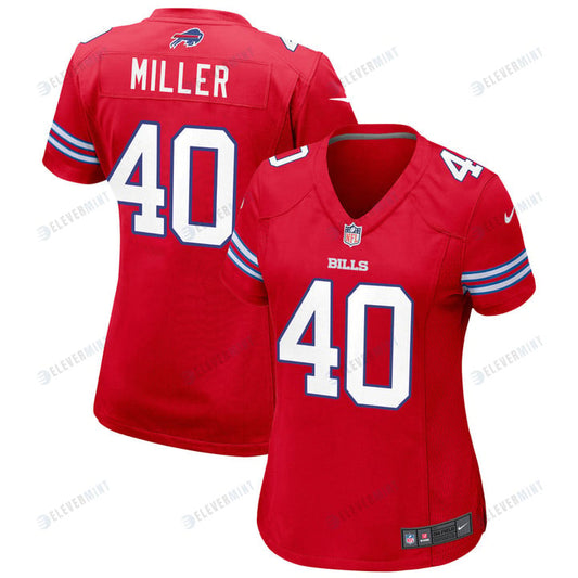 Von Miller 40 Buffalo Bills Women's Alternate Game Jersey - Red Jersey