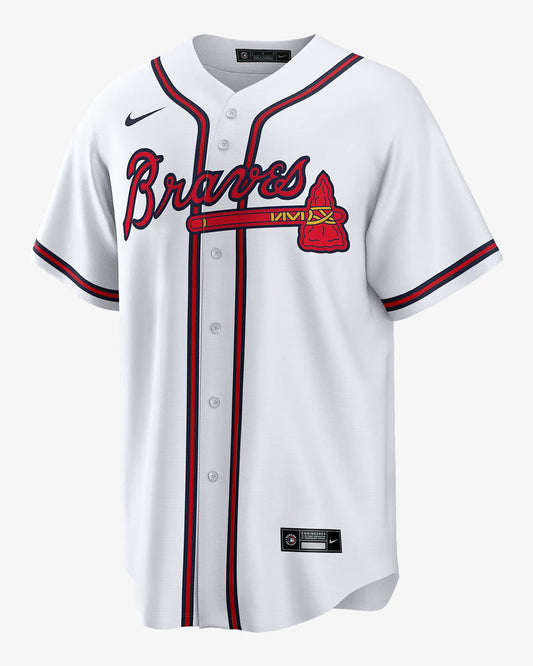 Men's Atlanta Braves Home White Blank Replica Team Jersey