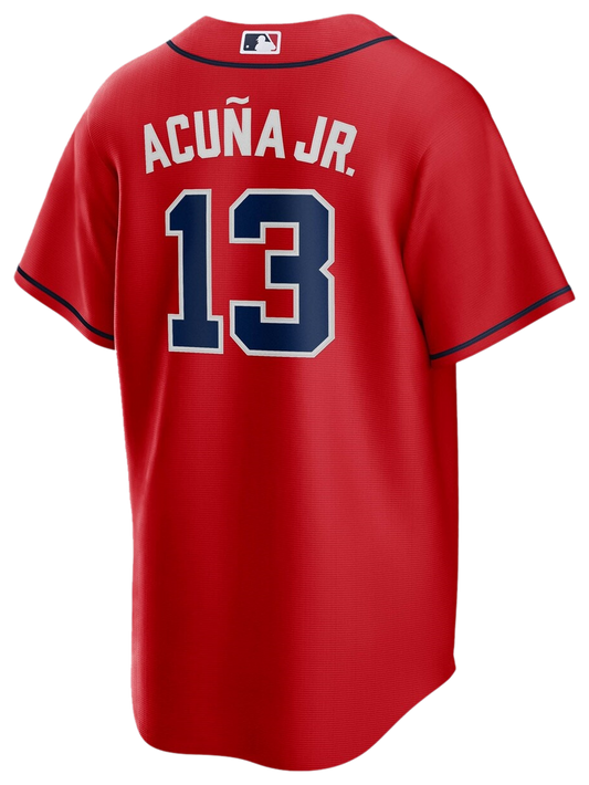 Men's Acuna Jr Ronald Nike Braves Replica Player Jersey - Red