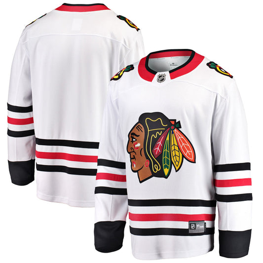 Men's Chicago Blackhawks Fanatics White Blank Breakaway Away Blank Jersey