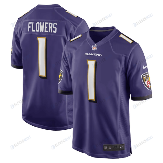 Zay Flowers Baltimore Ravens 2023 NFL Draft First Round Pick Game Jersey