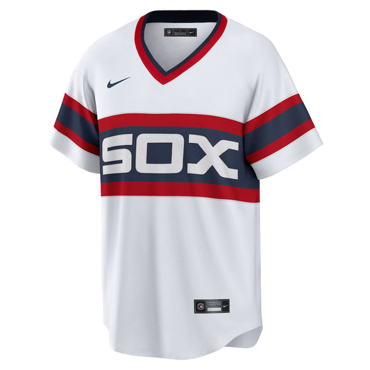 Men's Carlton Fisk Nike White Sox Home Cooperstown Jersey - White