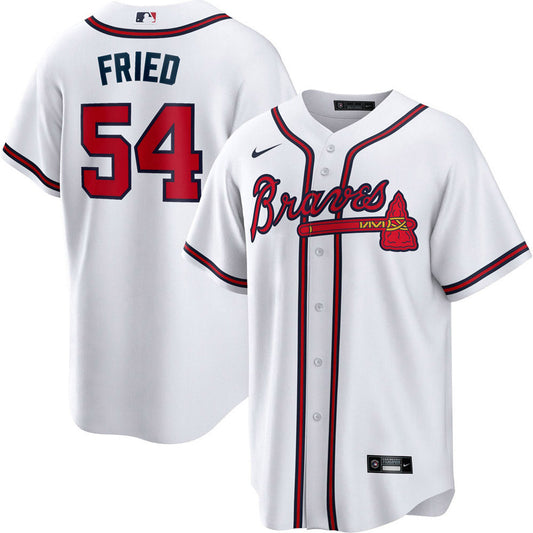 Men's Atlanta Braves Max Fried Cool Base Replica Home Jersey - White