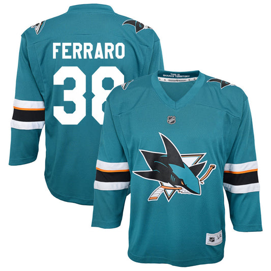 Mario Ferraro San Jose Sharks Youth 2021/22 Home Replica Jersey - Teal