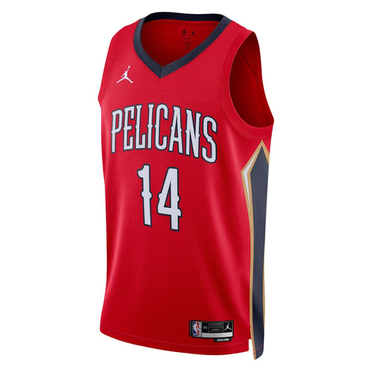 Men's Brandon Ingram Jordan Pelicans Swingman Jersey Statement Edition - Red