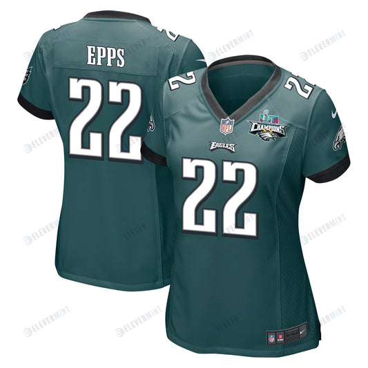 Marcus Epps 22 Philadelphia Eagles Super Bowl LVII Champions 2 Stars Women Game Jersey - Midnight Green