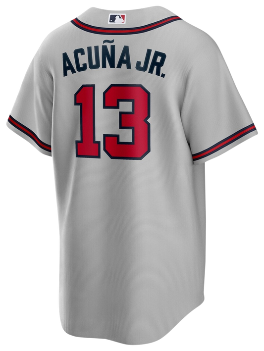 Men's Acuna Jr Ronald Nike Braves Replica Player Jersey - Grey