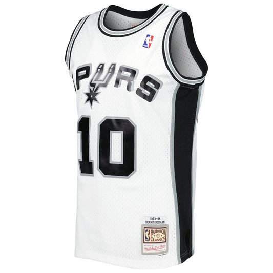 Men's Dennis Rodman Mitchell & Ness Spurs 2001/02 Hardwood Classics Swingman Jersey - White