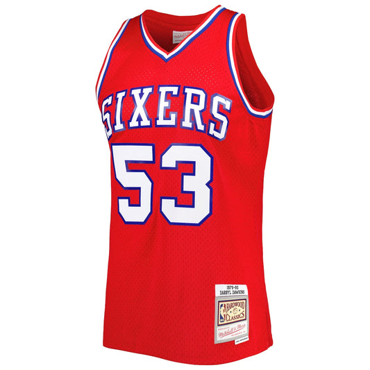 Men's Darryl Dawkins Mitchell & Ness 76ers Hardwood Classics 1979/80 Swingman Jersey - Red