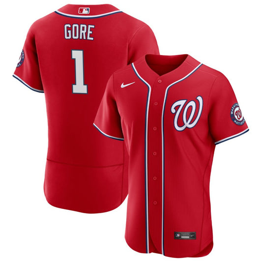 MacKenzie Gore Washington Nationals Nike Alternate Authentic Patch Jersey - Scarlet