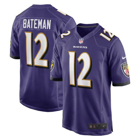 Men's Baltimore Ravens Rashod Bateman Game Jersey Purple