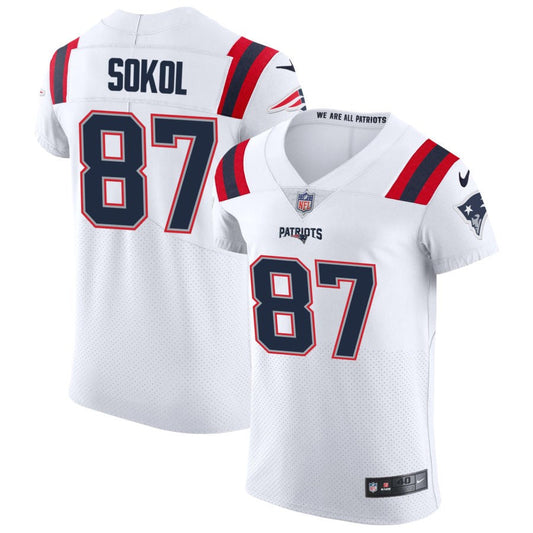 Matt Sokol New England Patriots Nike Vapor Elite Jersey - White