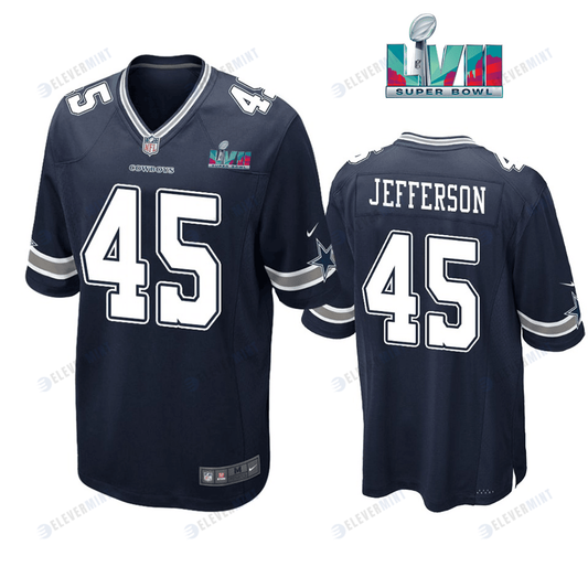 Malik Jefferson 45 Dallas Cowboys Super Bowl LVII Super Bowl LVII Navy Men Game Jersey