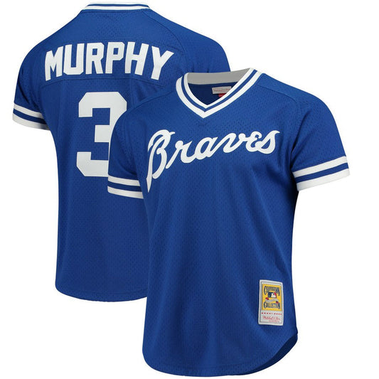 Men's Atlanta Braves Dale Murphy 1981 Mitchell & Ness Royal Cooperstown Mesh Batting Practice Jersey