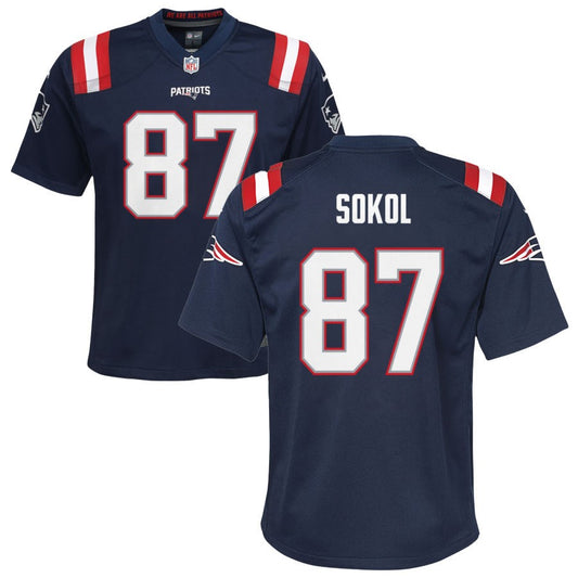 Matt Sokol New England Patriots Nike Youth Game Jersey - Navy