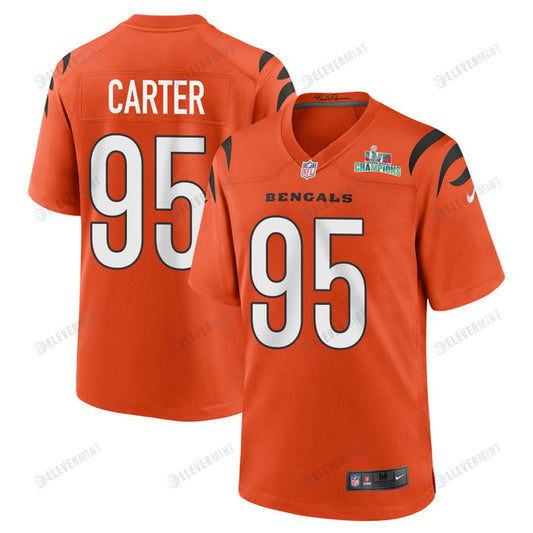 Zach Carter 95 Cincinnati Bengals Super Bowl LVII Champions Men Alternate Game Jersey - Orange