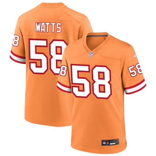 Markees Watts Tampa Bay Buccaneers Nike Throwback Game Jersey - Orange