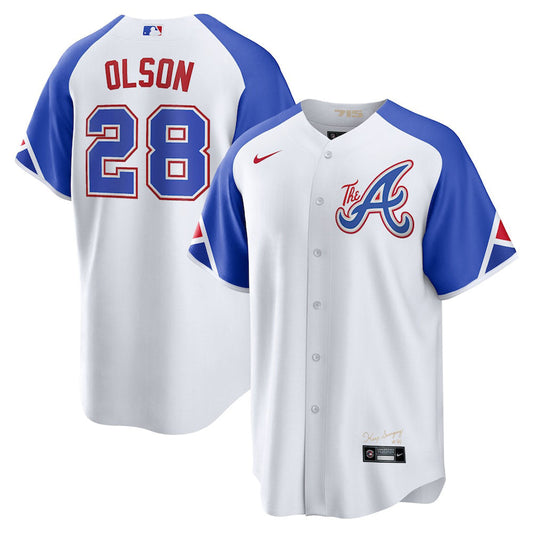 Men's Atlanta Braves Matt Olson 2023 City Connect Replica Jersey - White