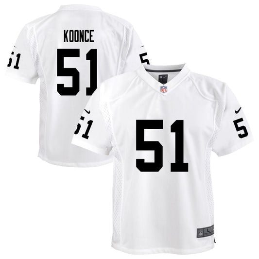 Malcolm Koonce Las Vegas Raiders Nike Youth Team Game Jersey - White