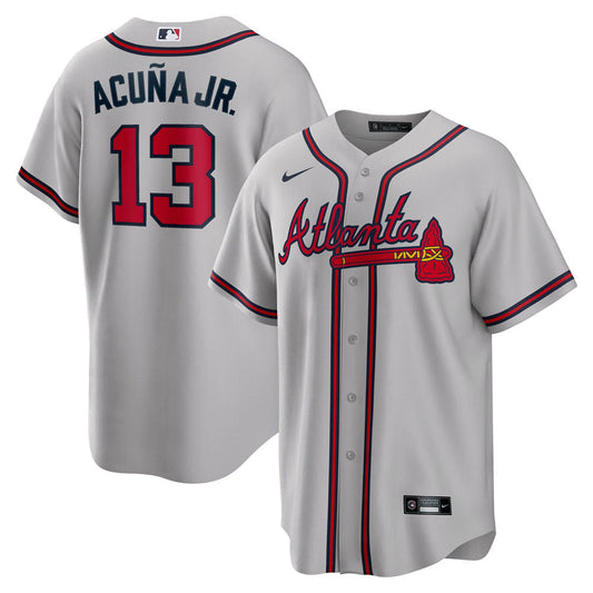 Men's Atlanta Braves Ronald Acuna Jr. Road Player Name Jersey - Gray