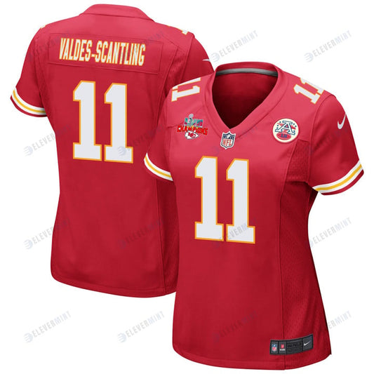 Marquez Valdes-Scantling 11 Kansas City Chiefs Super Bowl LVII Champions 3 Stars Women Game Jersey - Red