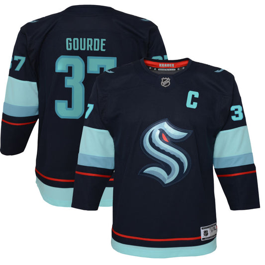 Yanni Gourde Seattle Kraken Youth Home Premier Jersey - Navy