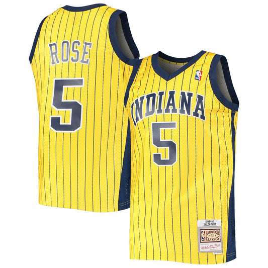 Men's Jalen Rose Indiana Pacers Mitchell & Ness 1999-00 Hardwood Classics Swingman Jersey - Gold